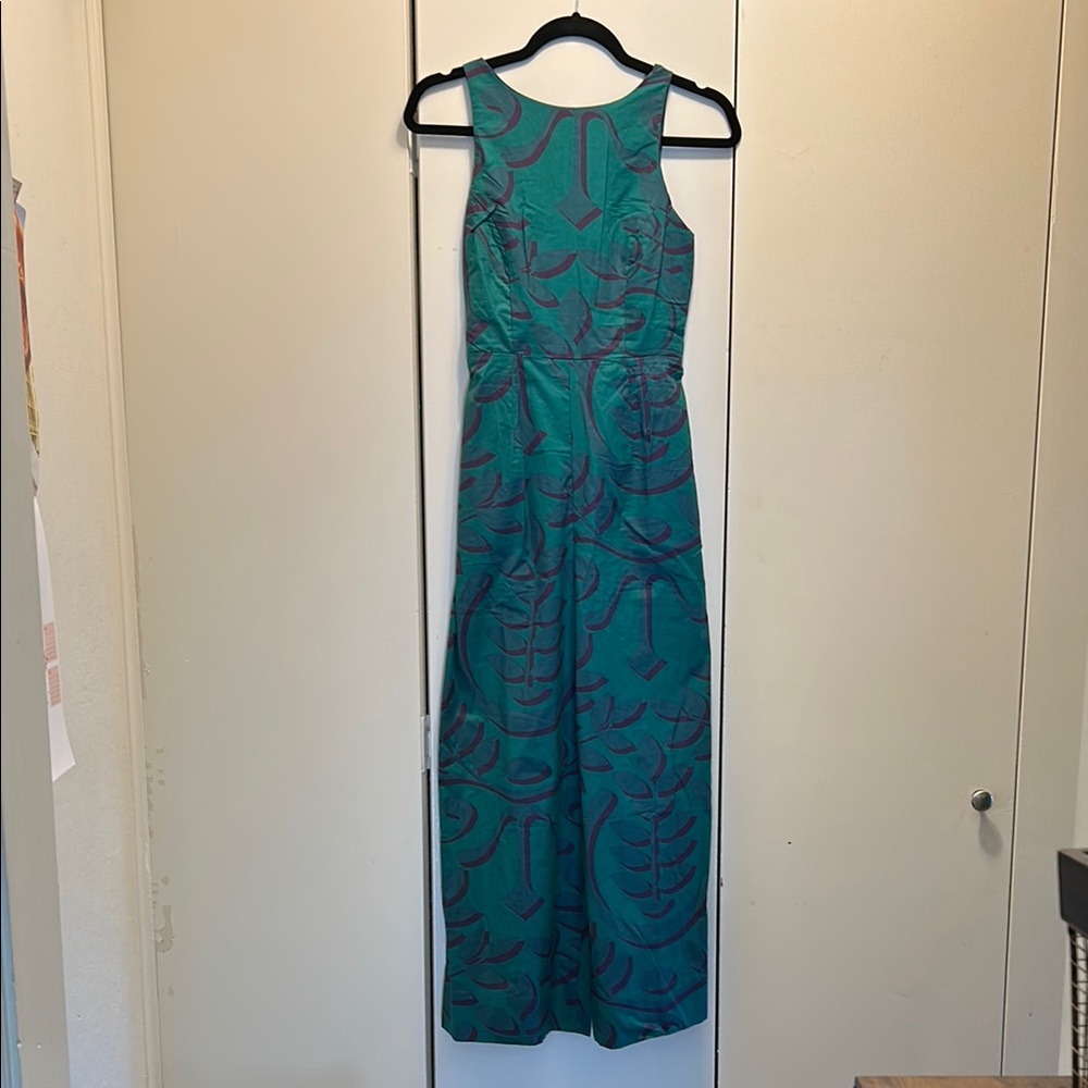 Anthropologie Blue Sleeveless Sheath Jumpsuit